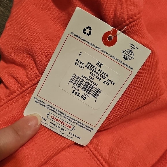 Champion Pink Track Pants with Elastic Cuffs - Picture 2 of 2